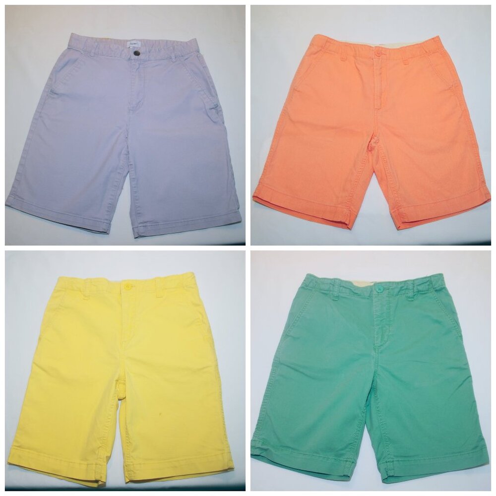 Boys Size 16 BTS Pastel Short Lot of 4 Adj Waist Cotton Blend GAP Kids Old Navy